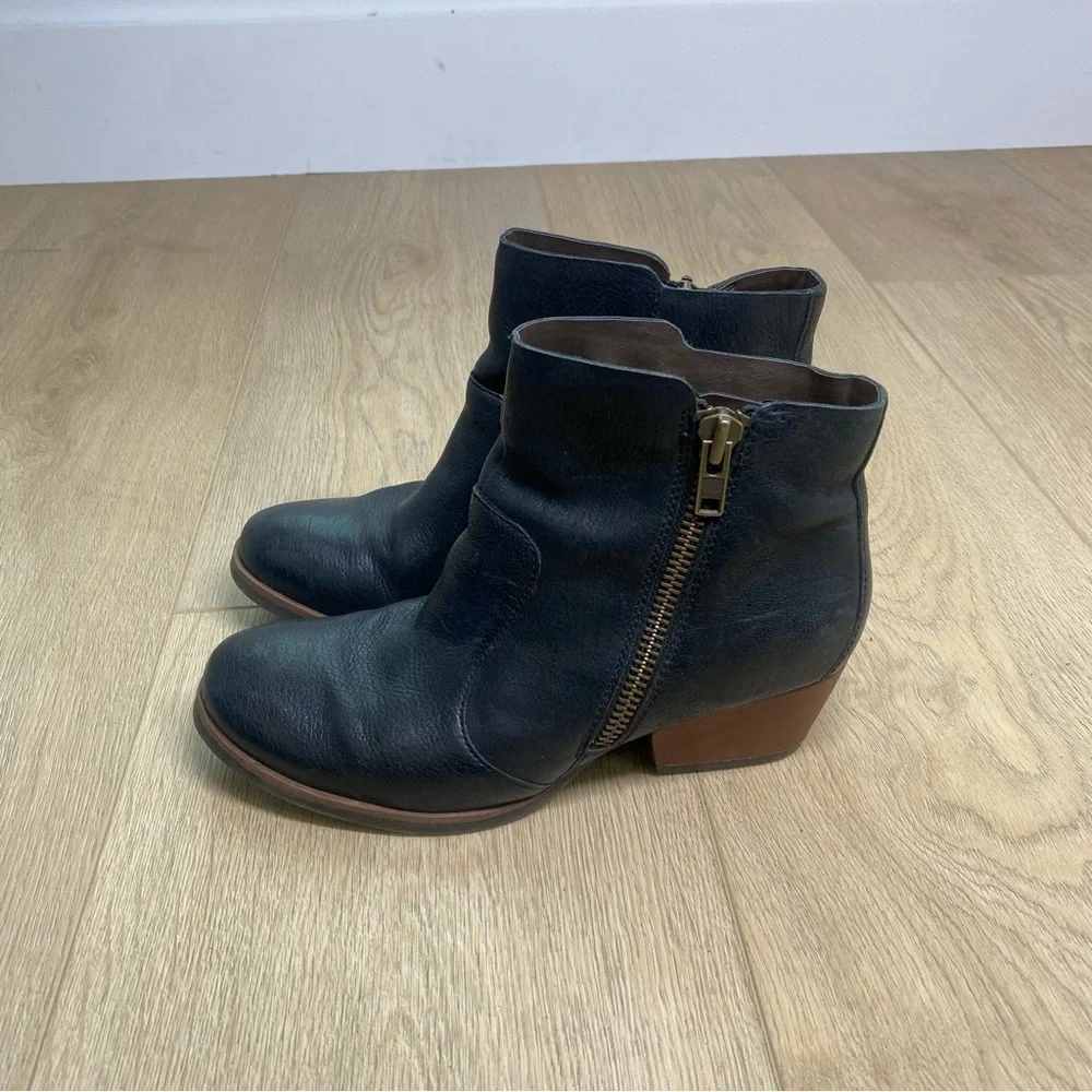 Kork Ease Black Leather Ankle Bootie